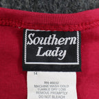 Southern Lady Top Women XL Red Long Sleeve V-Neck Faux Wrap Cotton Blend NWT - take2supply