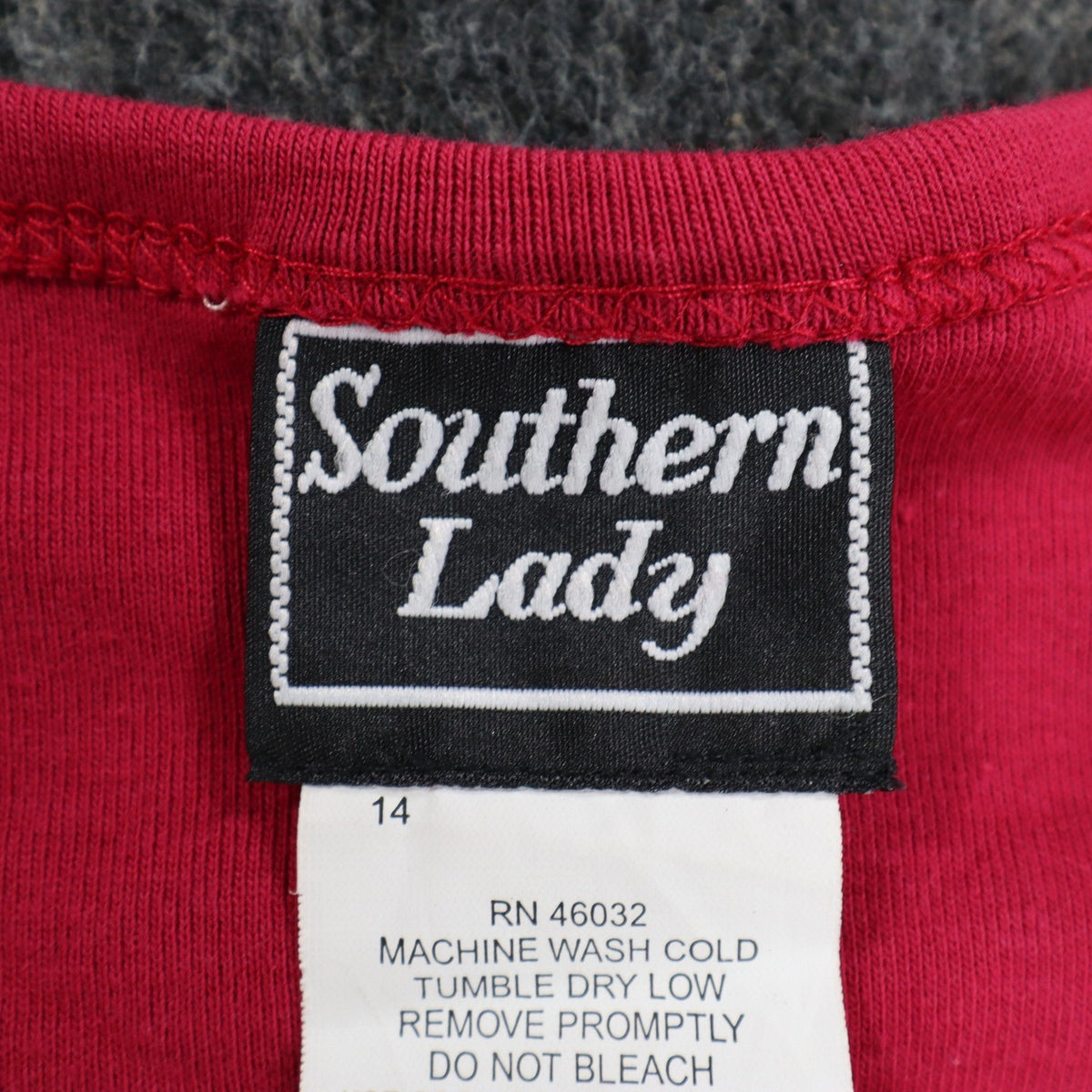 Southern Lady Top Women XL Red Long Sleeve V-Neck Faux Wrap Cotton Blend NWT - take2supply