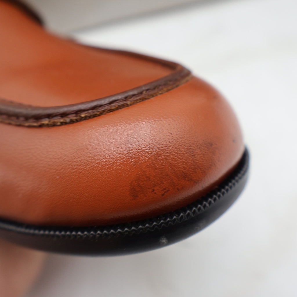 Barclay Penny Loafers Mens 8.5 D Vintage Brown Leather Moc Toe Made in USA - take2supply
