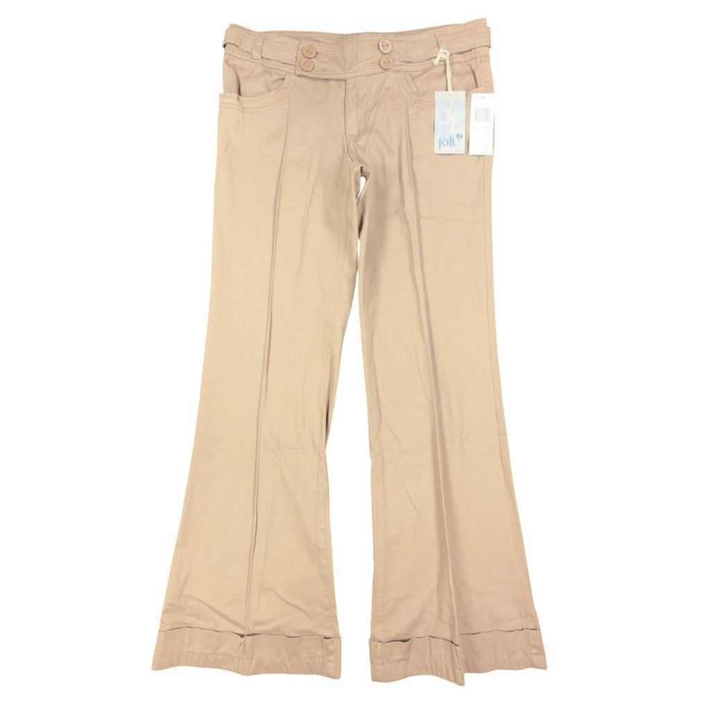 Jolt Y2K Flare Leg Trousers Juniors 13 Khaki Cotton Blend NWT - take2supply