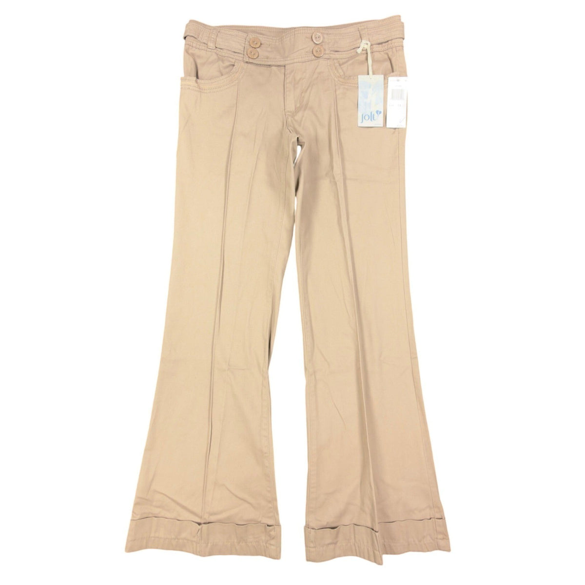 Jolt Y2K Flare Leg Trousers Juniors 13 Khaki Cotton Blend NWT - take2supply