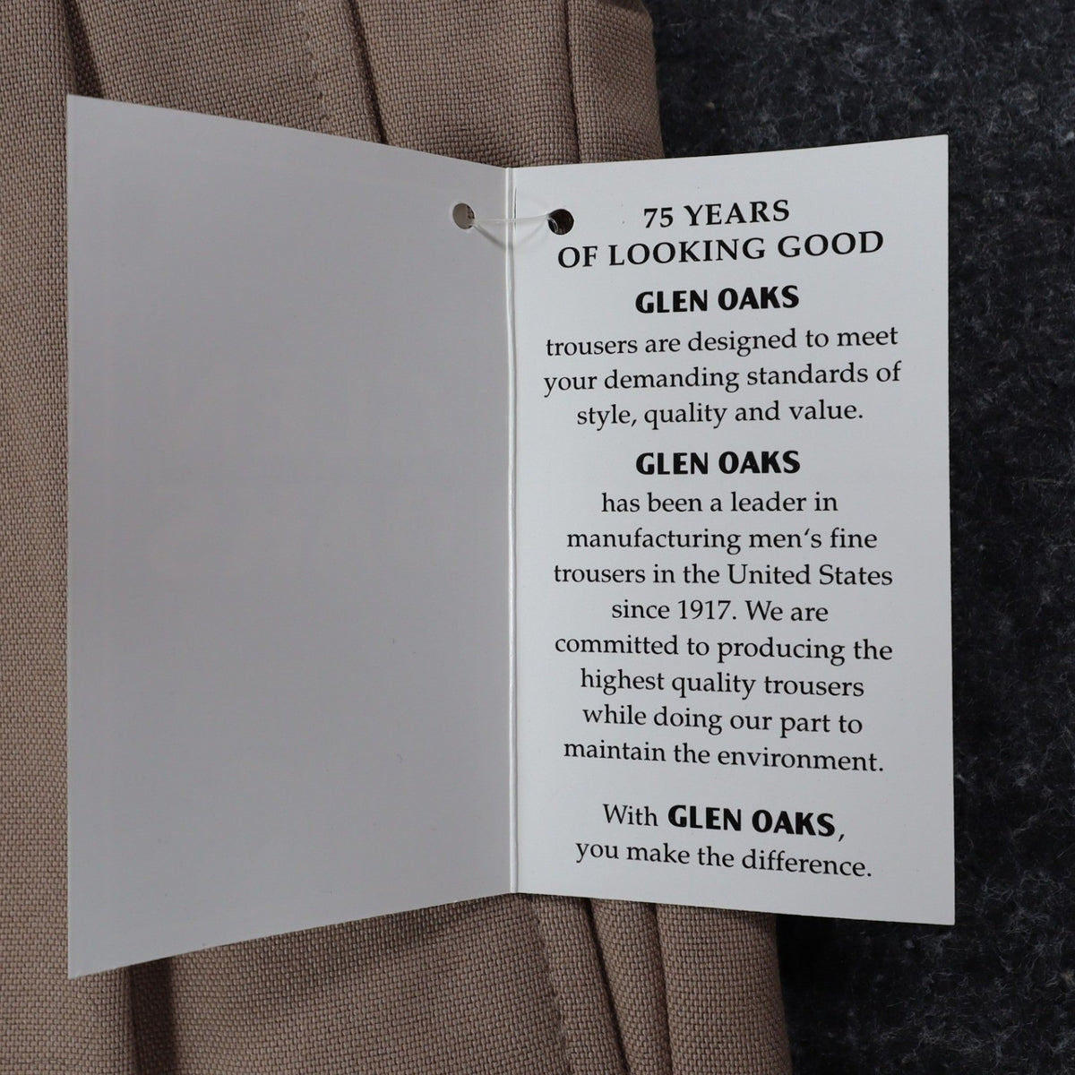 Glen Oaks Pleated Trousers Mens 33x30 Vintage 90s Tan Wool Blend Deadstock USA - take2supply