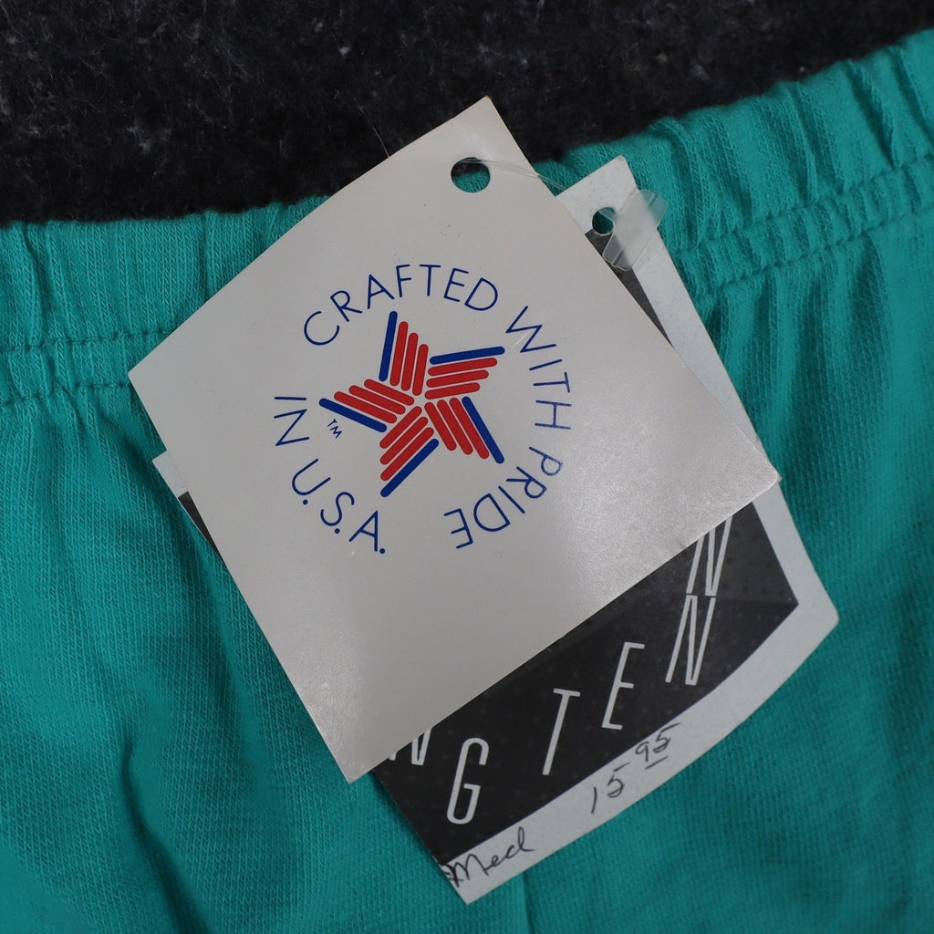 Hang Ten Leggings Medium Vintage 90s Teal Cotton Stretch Made in USA NWT - take2supply