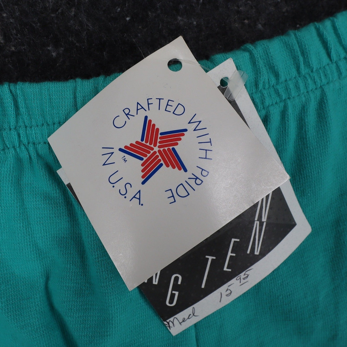 Hang Ten Leggings Medium Vintage 90s Teal Cotton Stretch Made in USA NWT - take2supply