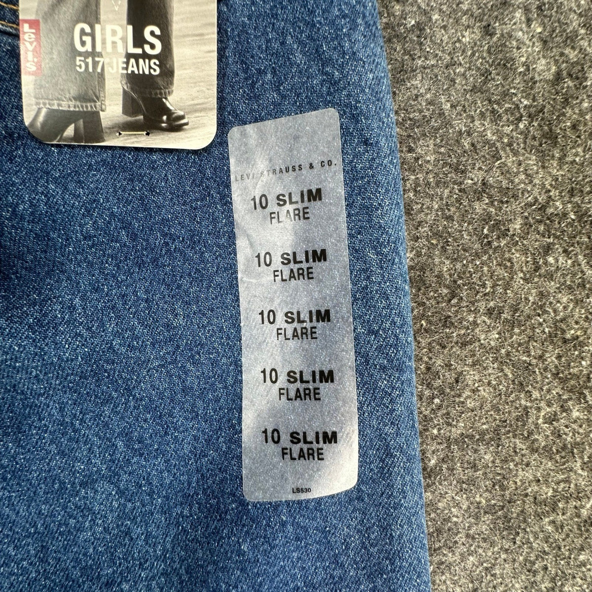 Levi's Vintage Y2K 517 Flare Jeans Girls Size 10 Slim Blue Denim NOS - take2supply