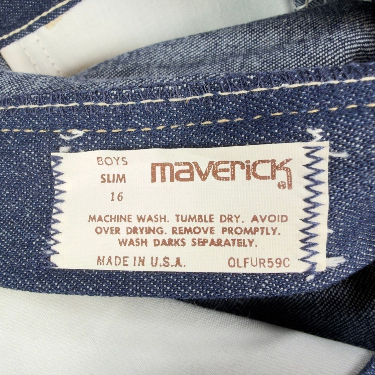 Maverick Jeans Boys 16 Slim Vintage 70s 80s Dark Wash Straight Leg Denim USA NWT - take2supply
