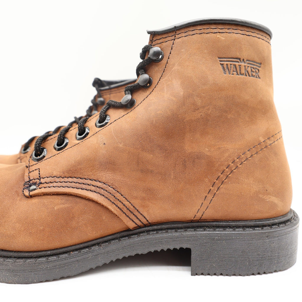 Walker Vintage Work Boots Mens 9 Brown Leather Deadstock Made In USA NIB NWT - take2supply