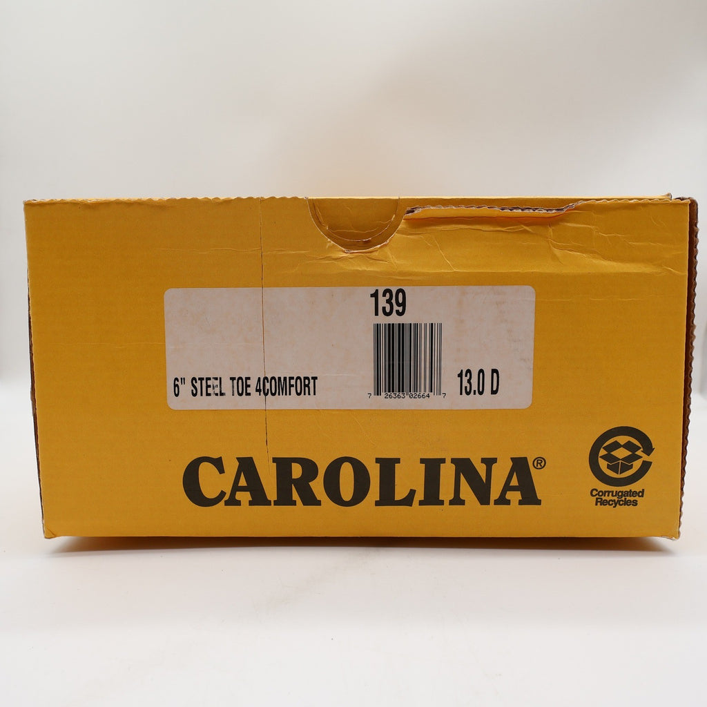 Carolina 6" Steel Toe Work Boots Mens 13 D Brown Leather Made in USA NWT - take2supply