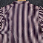 Sunny Shores Blouse Womens 18 Vintage 80s Red White Blue Striped Puff Shoulder - take2supply