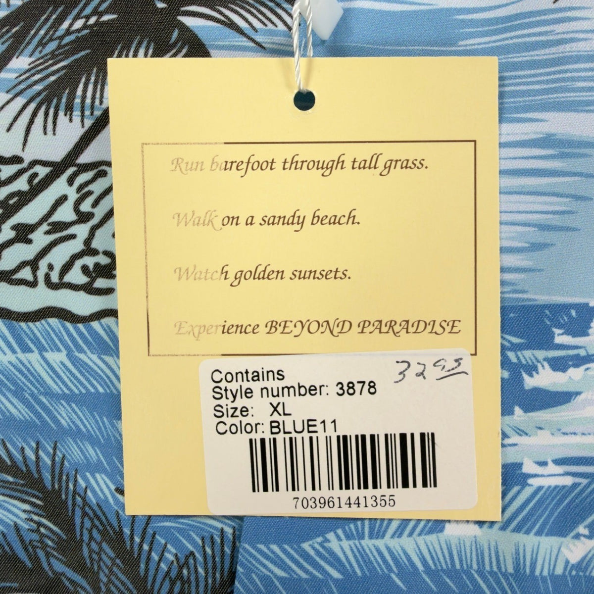 Beyond Paradise Hawaiian Shirt Mens XL Blue Tropical Palm Tree Cotton Blend NWT - take2supply