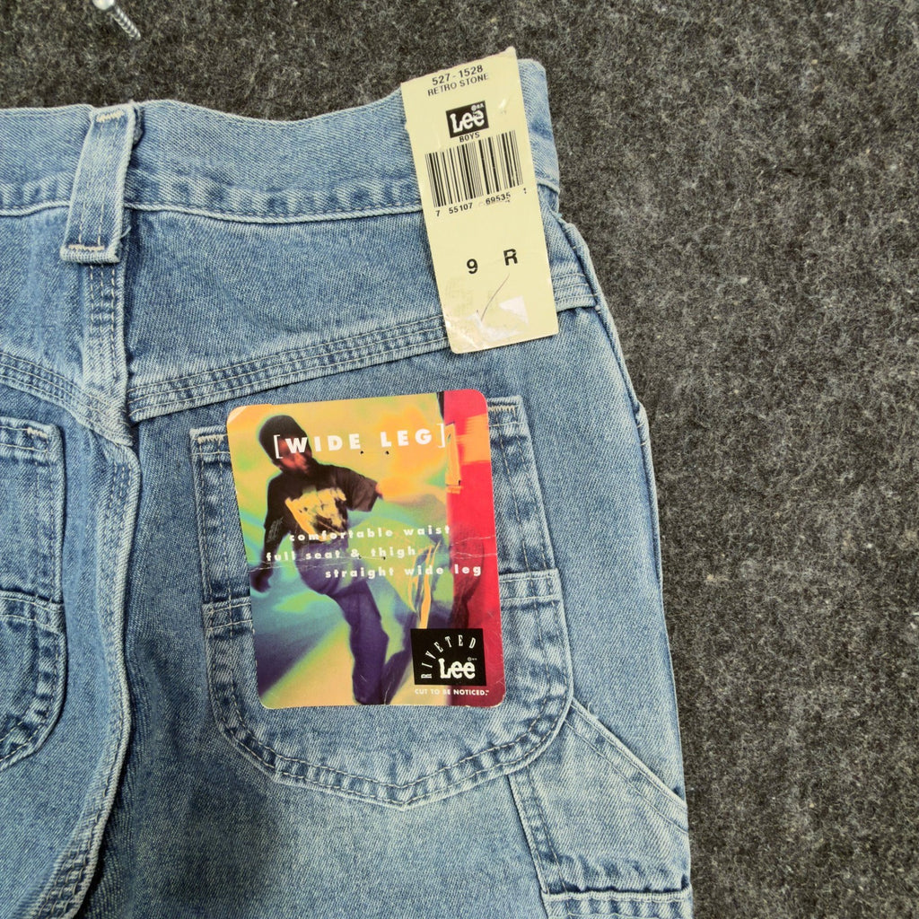 Lee 90s Vintage Wide Leg Carpenter Jeans Boys 9 Reg Blue Retro Stone NWT C549 - take2supply