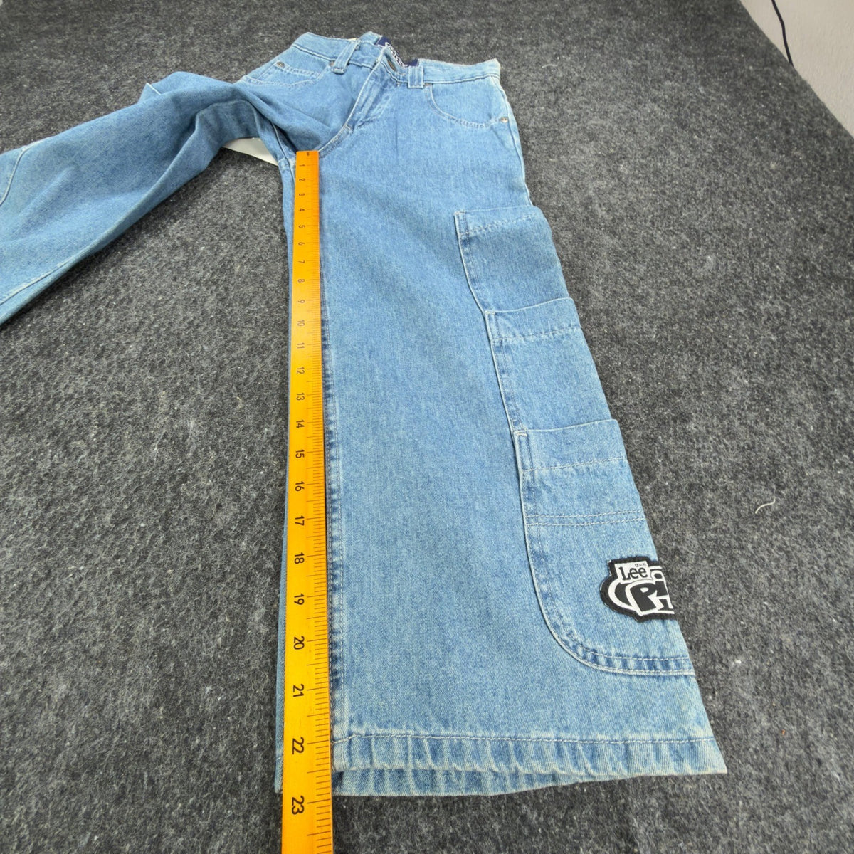 Lee Pipes Y2K Extreme Super Wide Leg Jeans Boys XS Blue Denim NWT Vintage Skater - take2supply