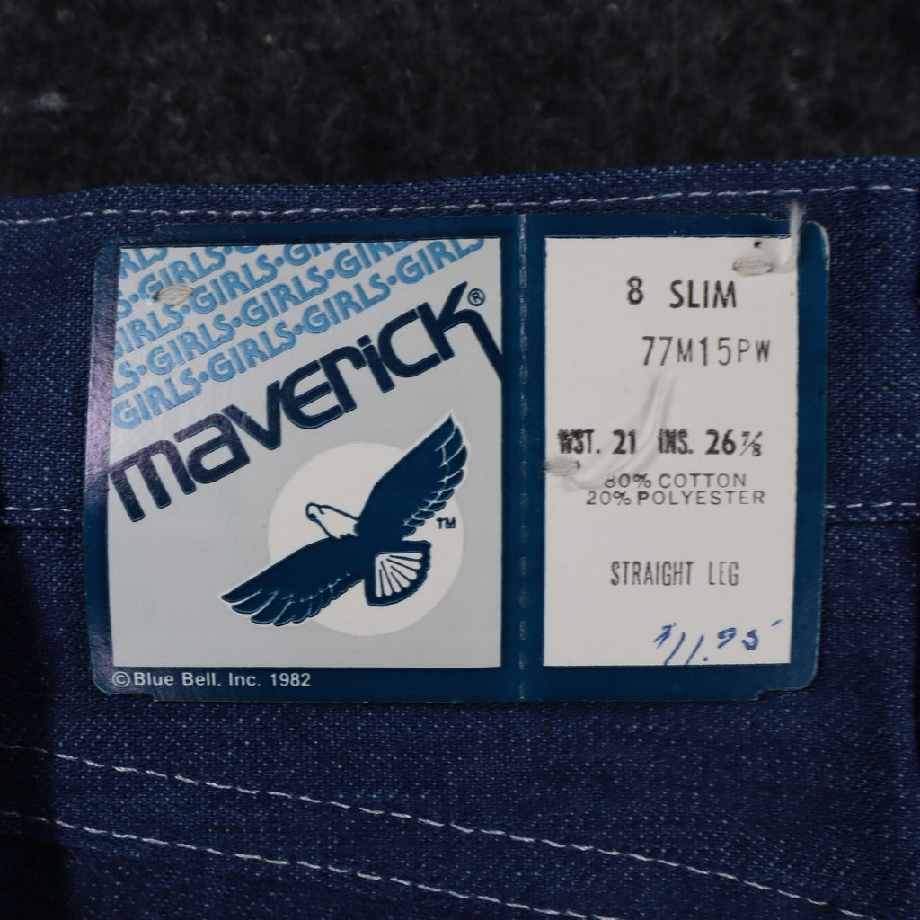 Vintage Maverick Girls Jeans 8 Slim Blue Straight Leg Denim NOS - take2supply