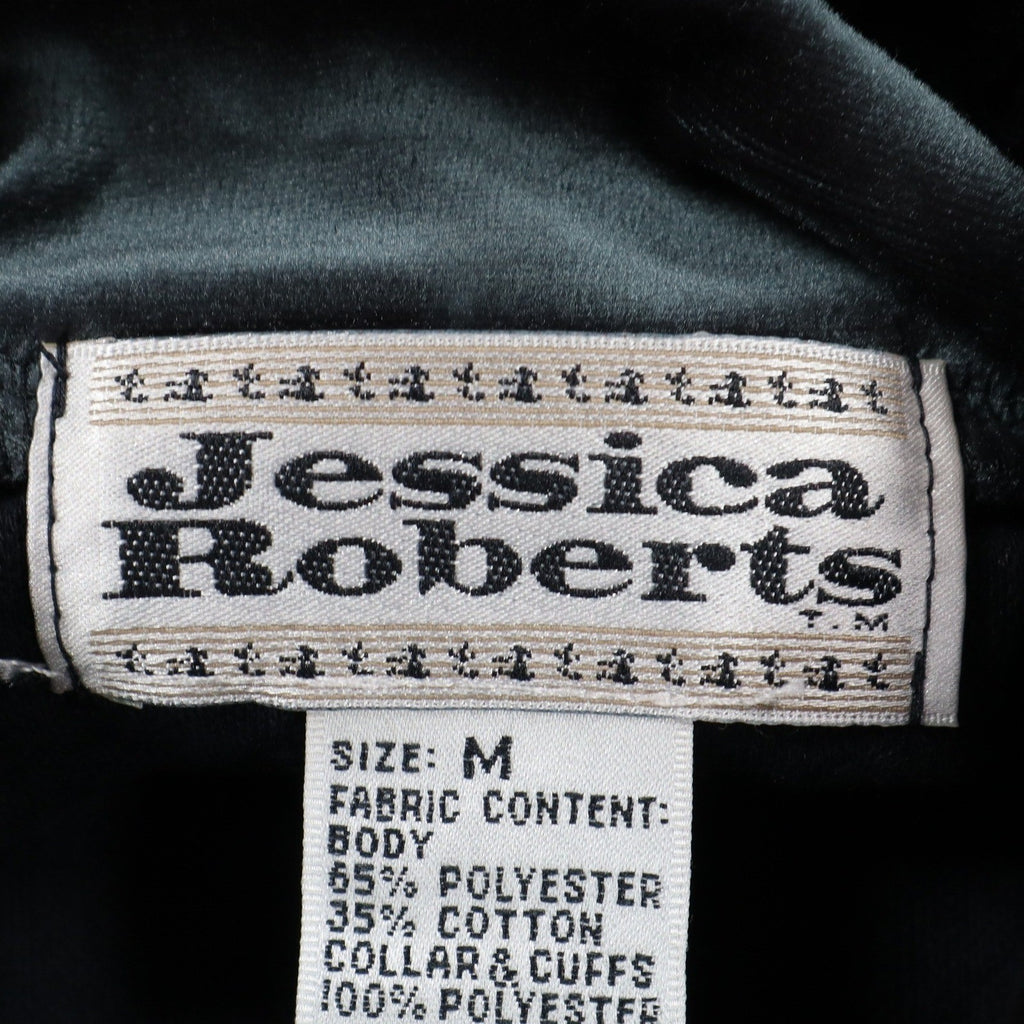 Jessica Roberts Turtleneck Top Womens Large Vintage 90s Gray Velvet Trim Cable - take2supply