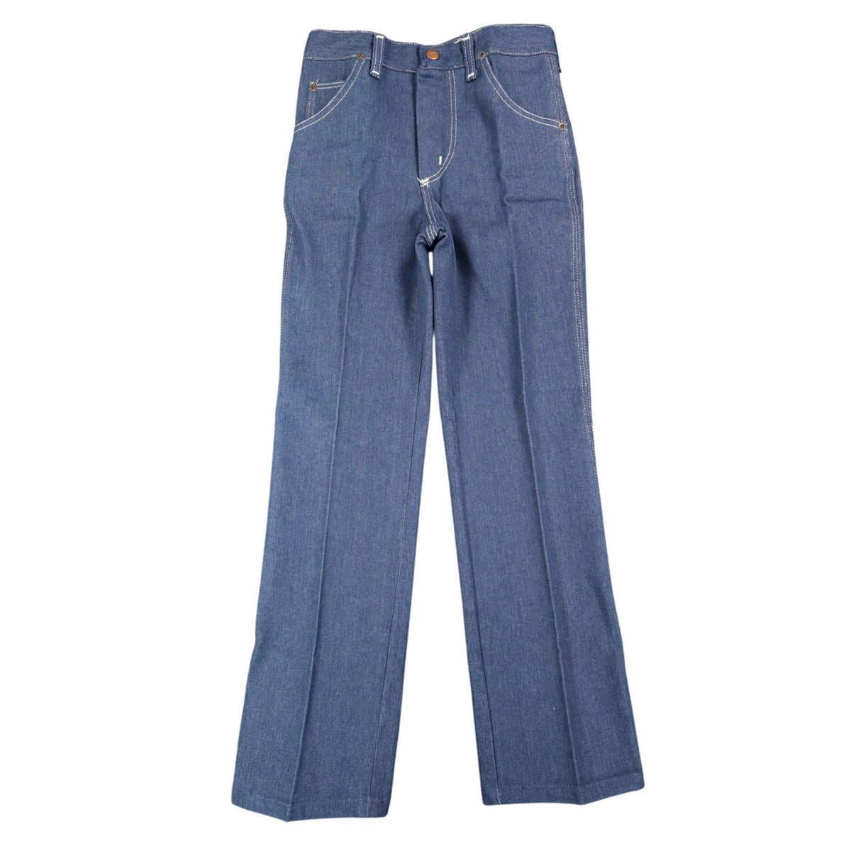 Maverick Jeans Boys 10 Reg Vintage 70s Blue Cotton Poly Straight Leg Deadstock - take2supply