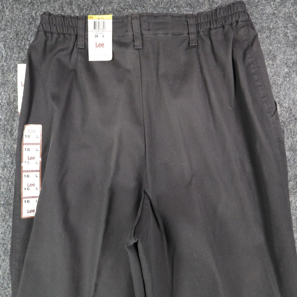 Lee Tapered Leg Pants Womens 16 L Black Smart Fabric Side Elastic Pleated C863 - take2supply