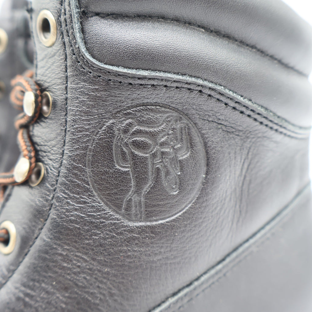 American West Saddle Brand Kiltie Boots Womens 7.5 Black Leather Vintage 2003 - take2supply