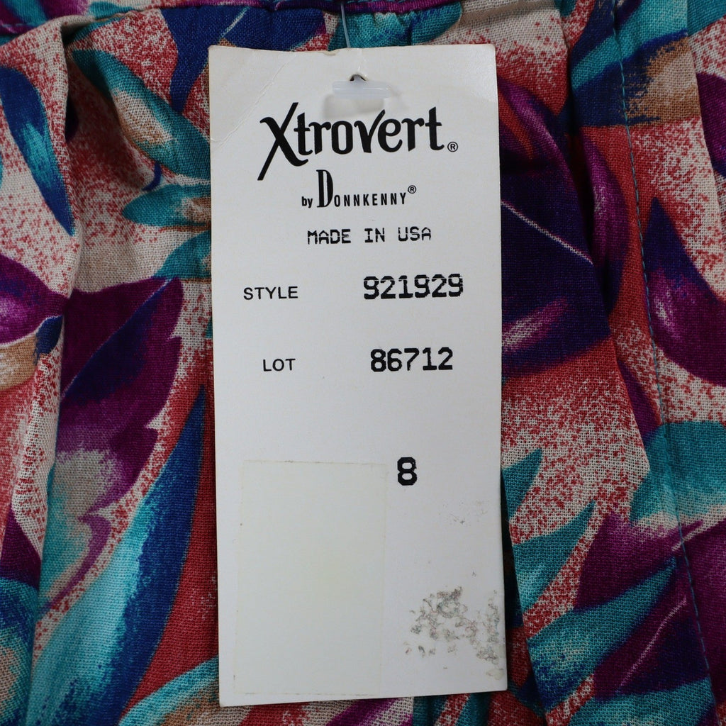 Xtrovert by Donnkenny Skirt Womens 8 Vintage 90s Rayon Tropical Floral Midi USA - take2supply