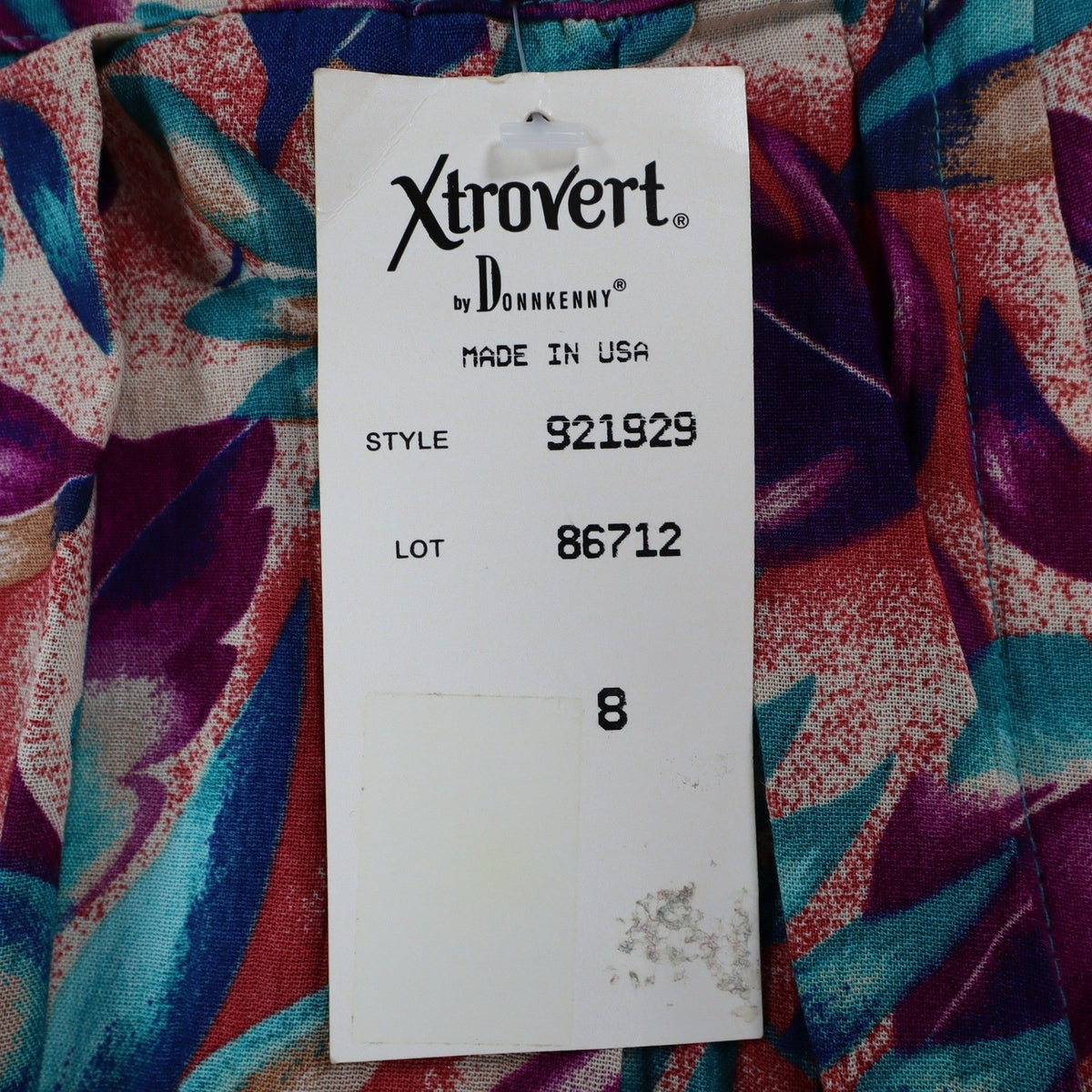 Xtrovert by Donnkenny Skirt Womens 8 Vintage 90s Rayon Tropical Floral Midi USA - take2supply