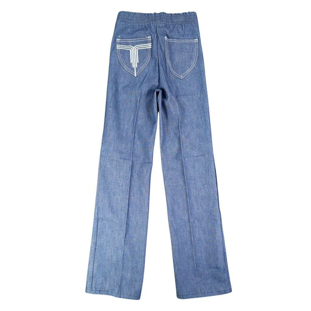 Vintage Young Maverick Jeans Boys 10 Blue Flare Elastic Waist Embroidered NWT - take2supply