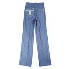 Vintage Young Maverick Jeans Boys 10 Blue Flare Elastic Waist Embroidered NWT - take2supply