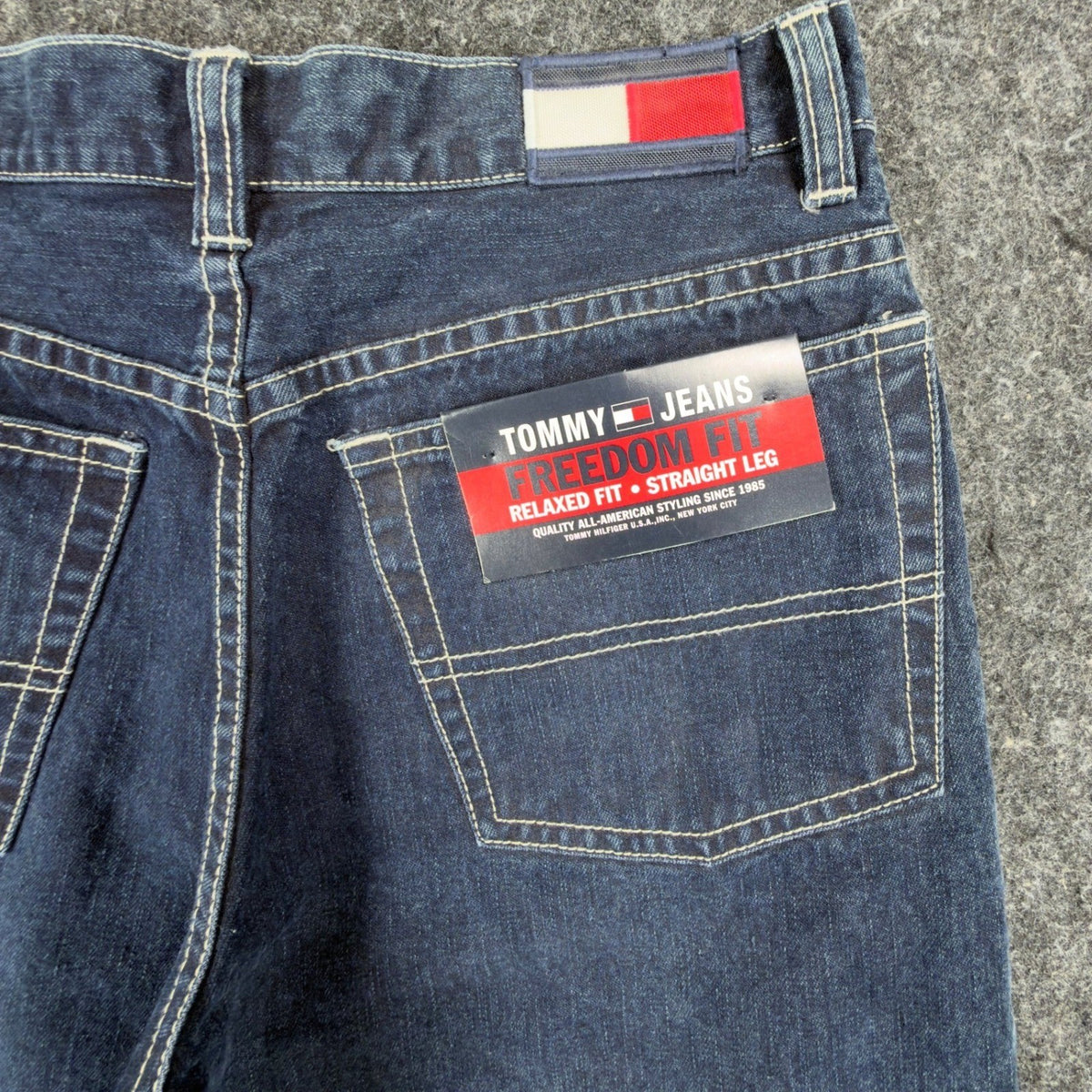 Tommy Jeans Freedom Fit Straight Leg Jeans Boys 18 Blue Cotton NWT Y2K - take2supply