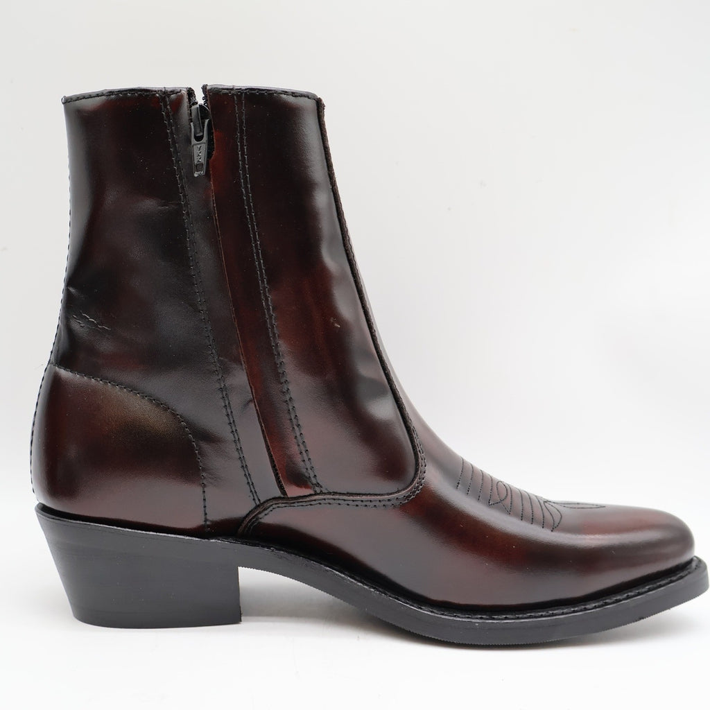 Laredo Zip Trucker Boots Mens 9.5 D Burnt Apple Leather Western Cowboy 62008 - take2supply