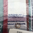 417 Van Heusen Shirt Mens Medium Plaid Button Down Cotton Blend New Packaged - take2supply