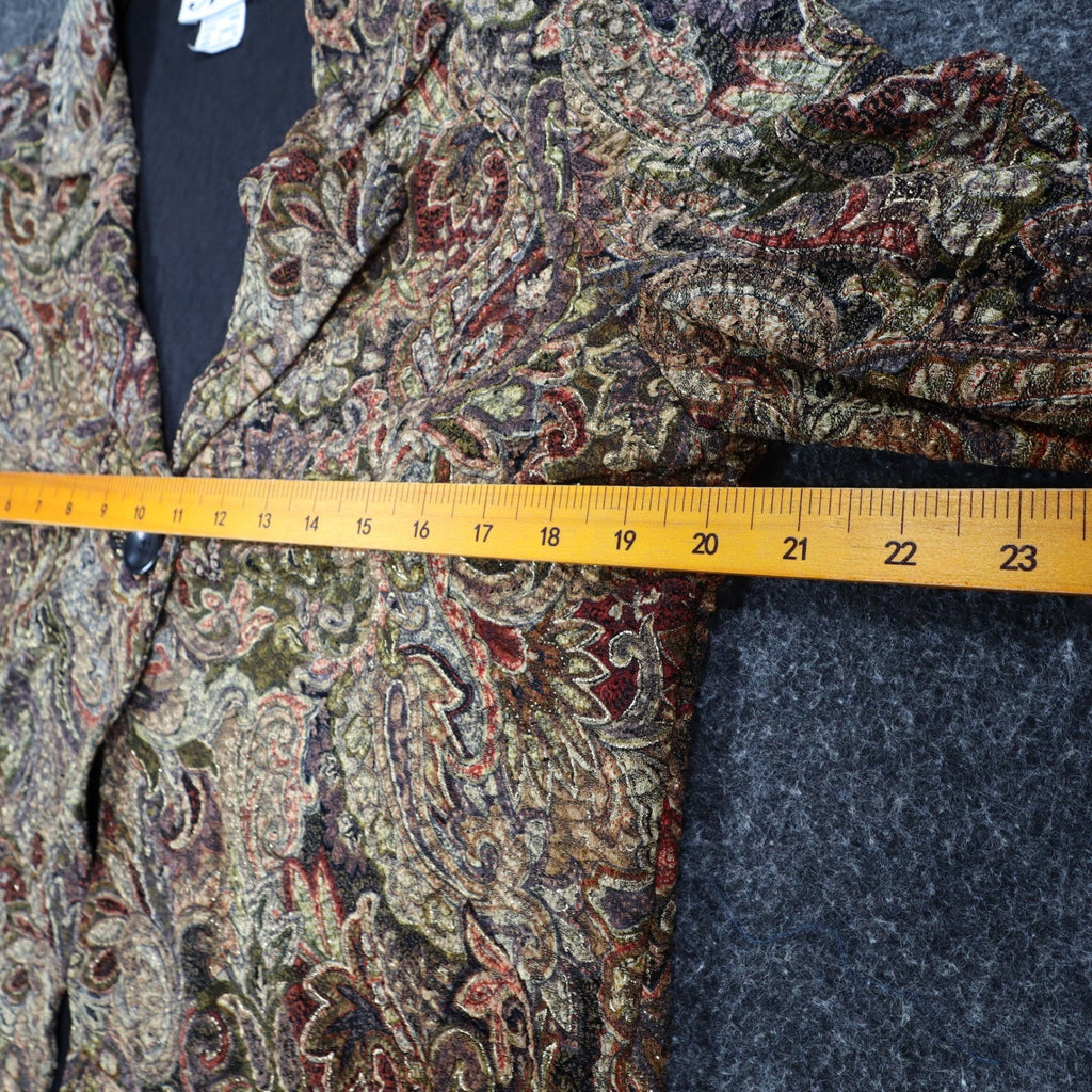 N Touch Paisley Blazer Womens Size S Brown Multi Metallic Single Button NWT - take2supply