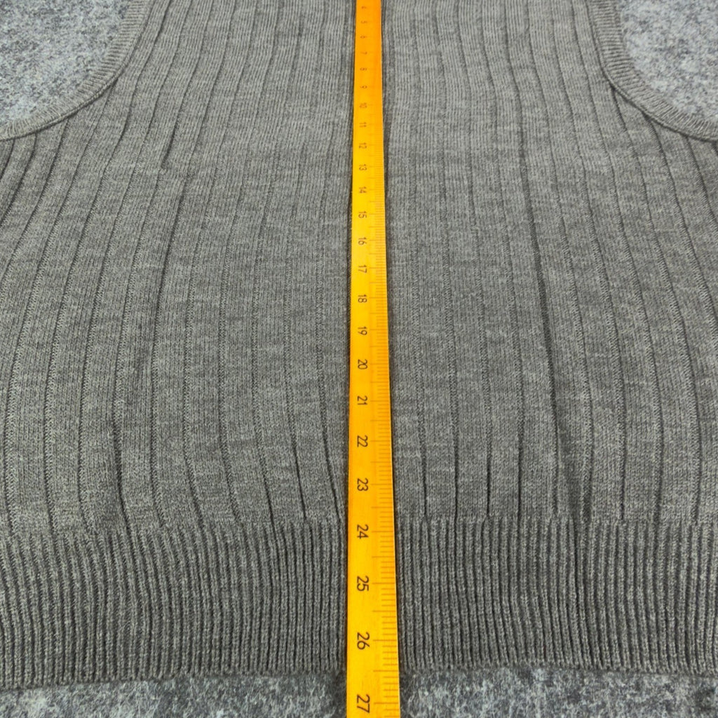D'Avila Sweater Vest Mens XXL Gray Ribbed V-Neck Acrylic NWT C530 - take2supply