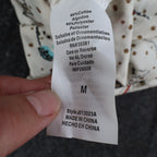 Jolt One Shoulder Top Womens Medium Ivory Butterfly Print Ruffle Lace Trim NWT - take2supply