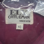Ely Cattleman Western Shirt Mens 15.5 Vintage Burgundy Pearl Snap Half Sleeve - take2supply