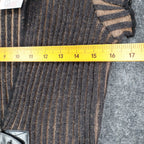 Lanalee Chic Knits Cardigan Vest Womens Medium Y2K Taupe Ribbed Buckle Front NEW - take2supply