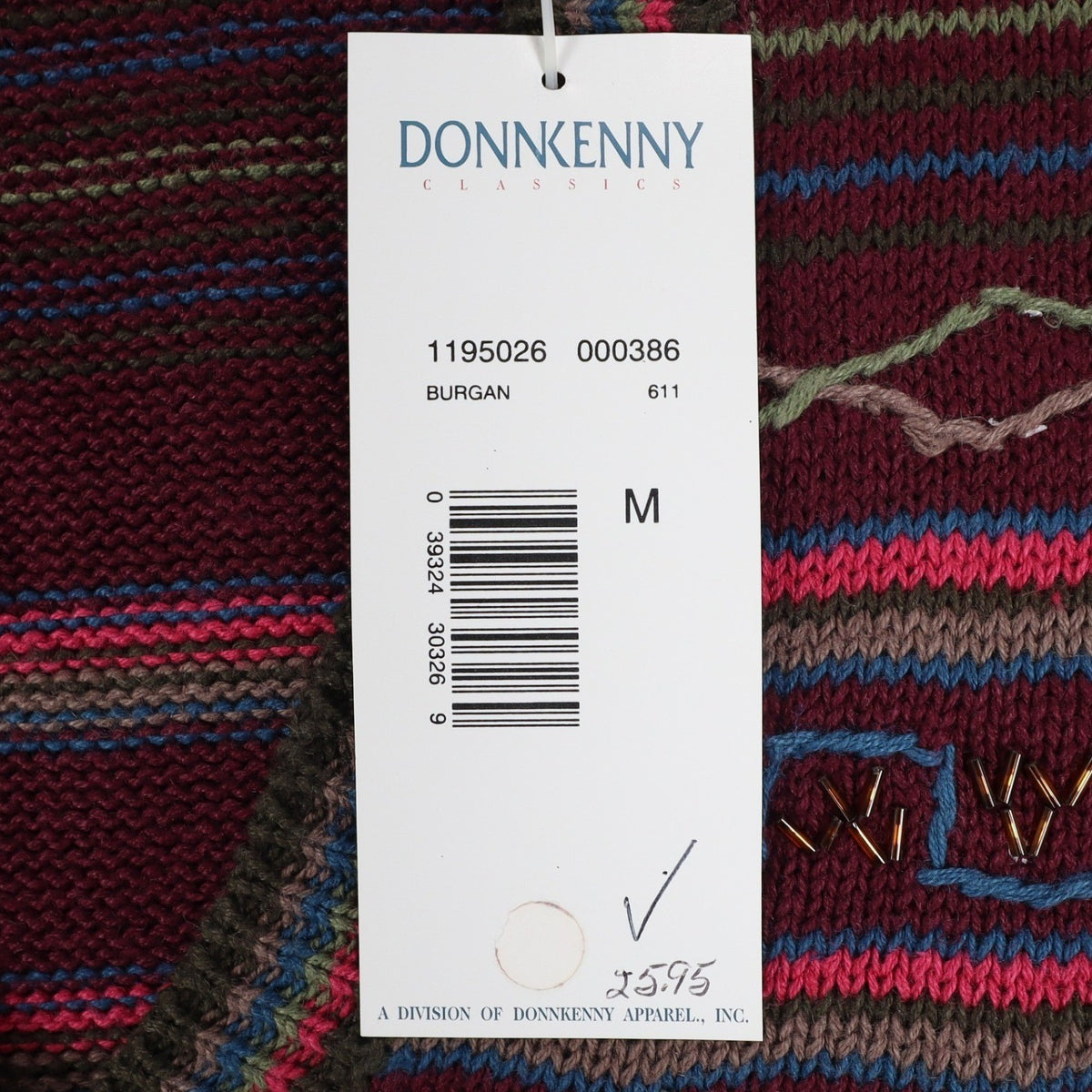 Donnkenny Classics Sweater Vest Womens M Vintage 90s Burgundy Beaded Knit Vest - take2supply