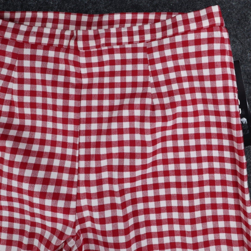 AGB Byer California Gingham Pants Womens 10 Vintage Y2K Red White Stretch Plaid - take2supply