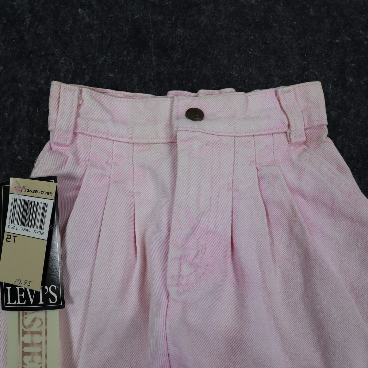 Levi's Denim Shorts Toddler 2T Vintage 90s Pink Cotton Pleated 900 Series USA - take2supply