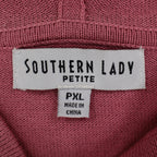 Southern Lady Petite PXL Pink Embellished Hooded Zip Cardigan Sweater NWT - take2supply