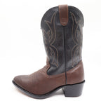 Wrangler Vintage Western Cowboy Boots Childrens 1.5 Brown Black Leather NWT - take2supply