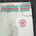 Levi's 2006 Y2K Bermuda Shorts Girls 10 White Denim NWT Belted C679 - take2supply