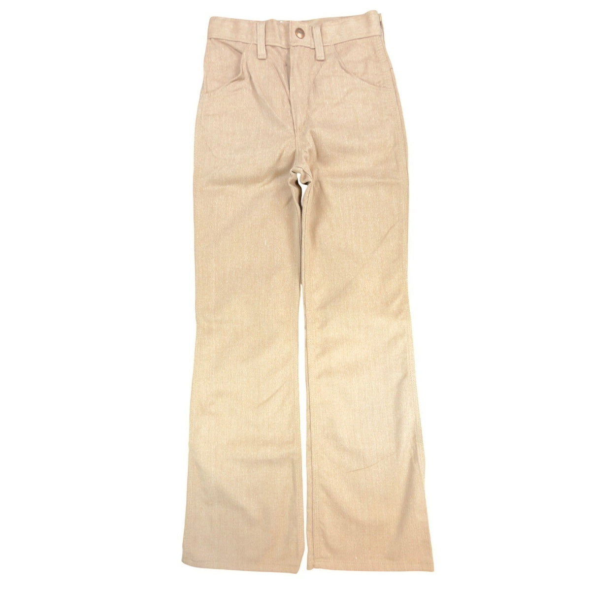 Maverick Vintage 70s Flare Pants Girls 10 Slim Beige USA NOS NWT 23.5x28 - take2supply