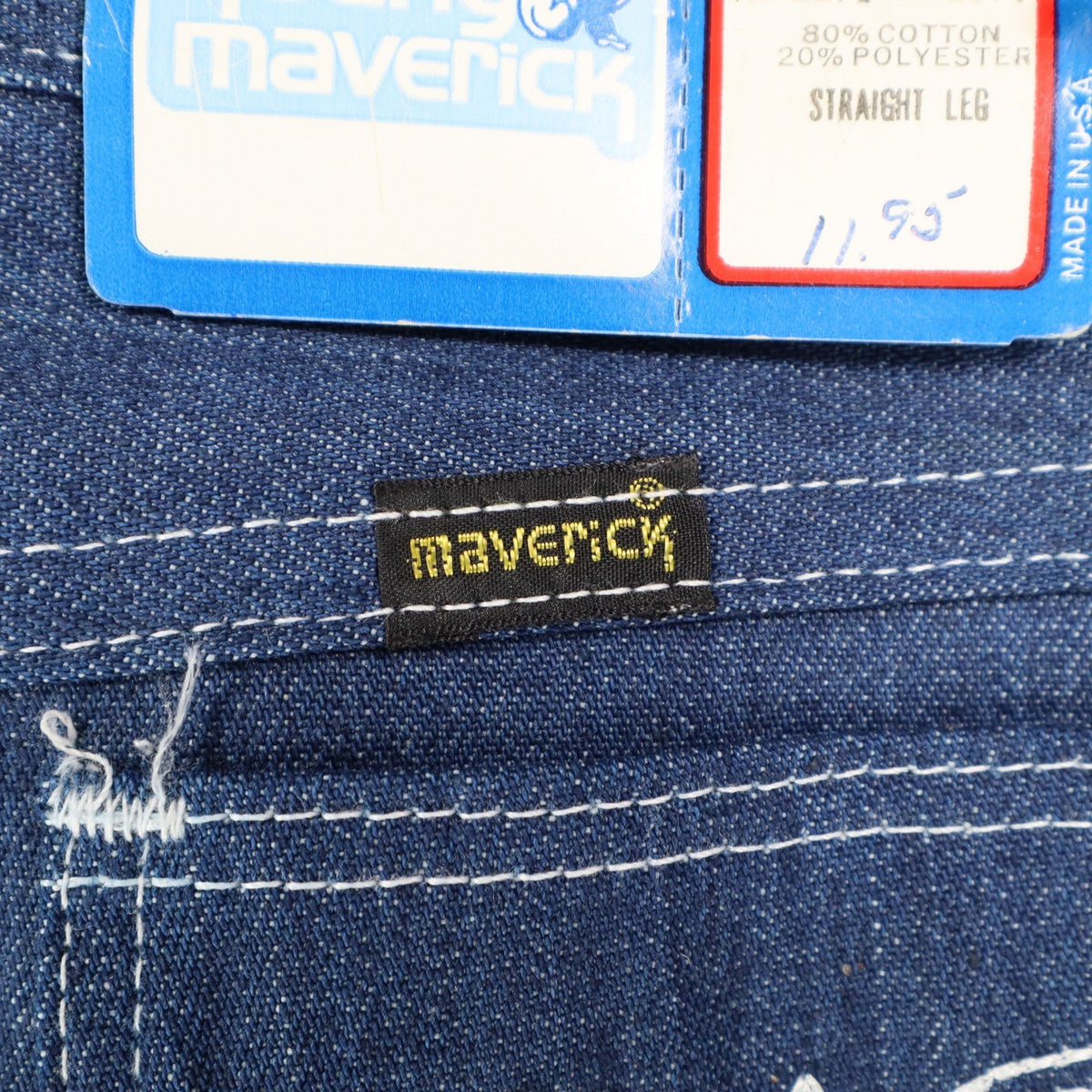 Vintage Young Maverick Boys Jeans 7 Regular Blue Straight Leg USA NWT - take2supply
