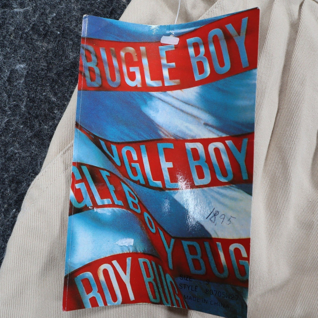 Bugle Boy Pleated Shorts Womens 9 Vintage 90s Khaki Deadstock 80705W27 - take2supply