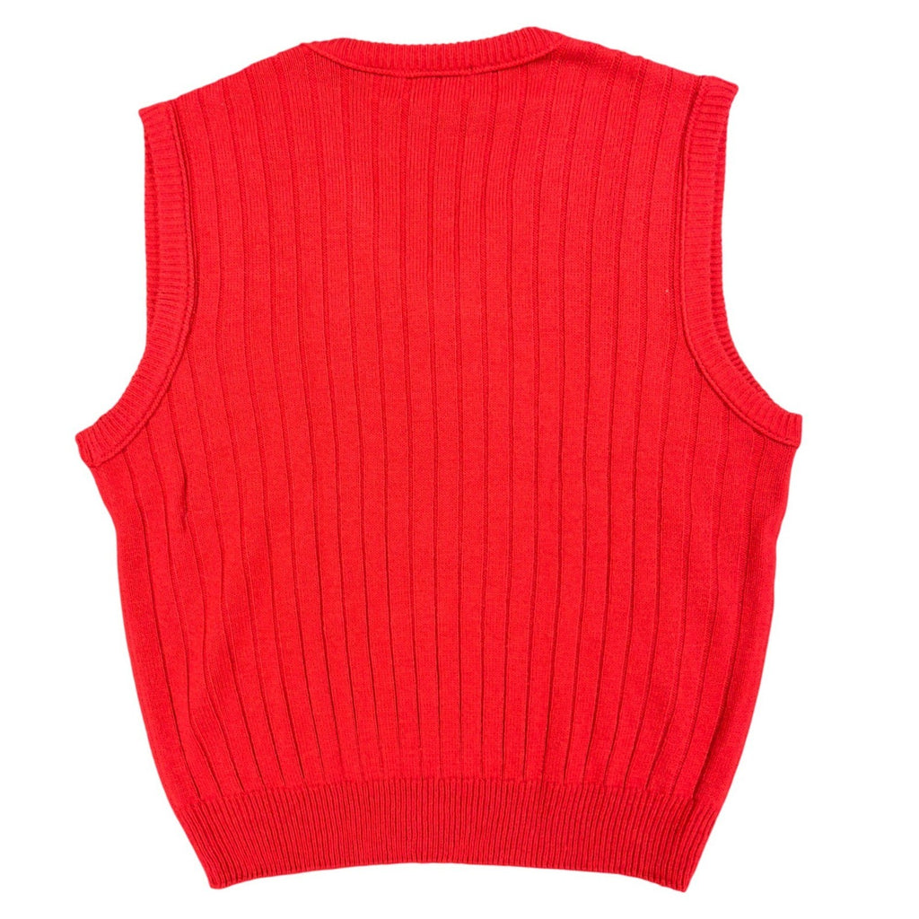 D'Avila Vintage 90s Sweater Vest Mens Large Red Acrylic V-Neck NWT - take2supply