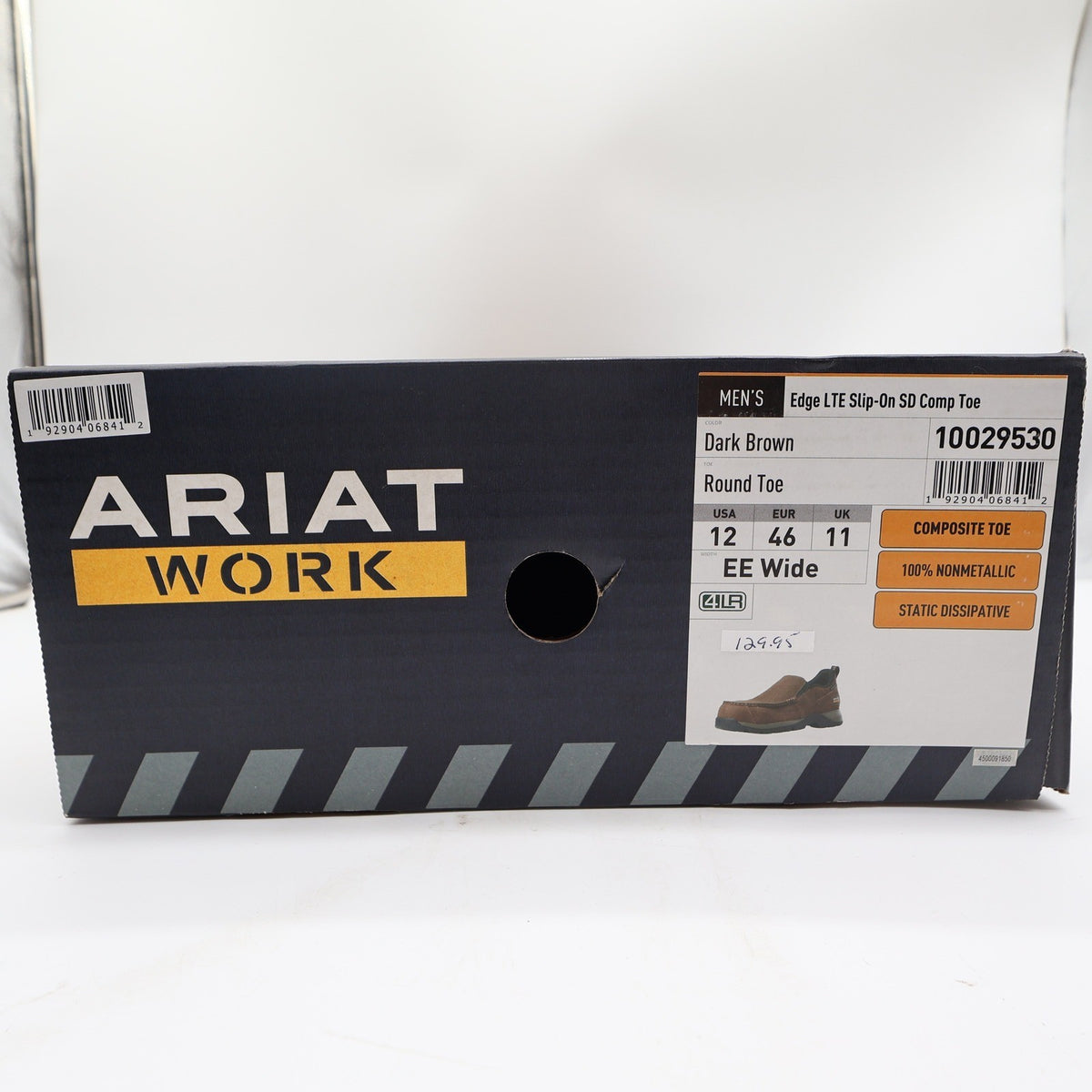 Ariat Work Edge LTE Slip-On Work Shoes Men 12 EE Wide Comp Toe Brown NWT - take2supply
