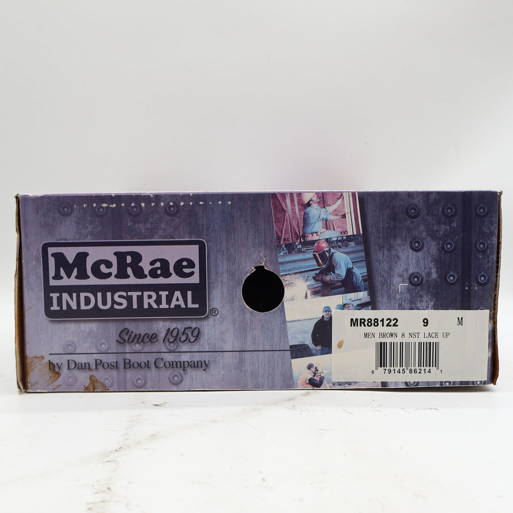 McRae Industrial Work Boots Mens 9 Brown Leather 8in Lace Up NST EH MR88122 - take2supply