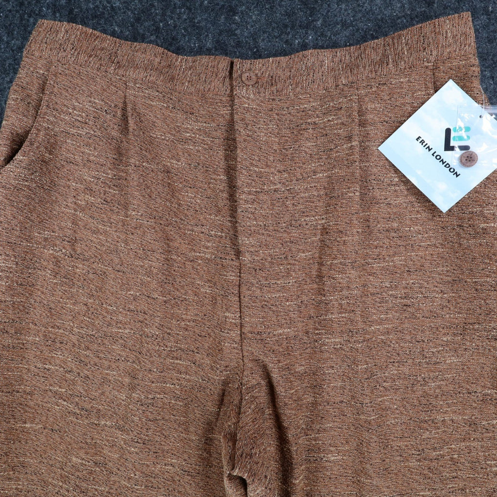 Erin London Pants Womens XL Camel Brown Pleated Straight Leg NWT NOS - take2supply