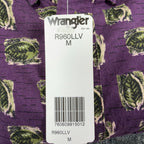 Wrangler 90s Rugged Wear Shirt Mens M Purple Cotton Leaf Print NWT R960LLV - take2supply