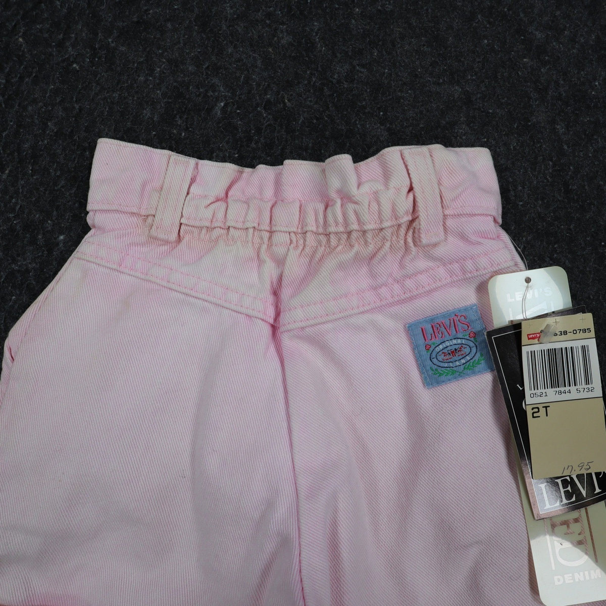 Levi's Denim Shorts Toddler 2T Vintage 90s Pink Cotton Pleated 900 Series USA - take2supply