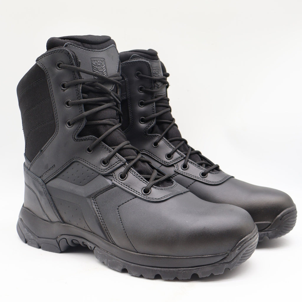 Battle Ops BOPS8001 Tactical Boot Mens 12 M/W Waterproof Side-Zip Black Leather - take2supply