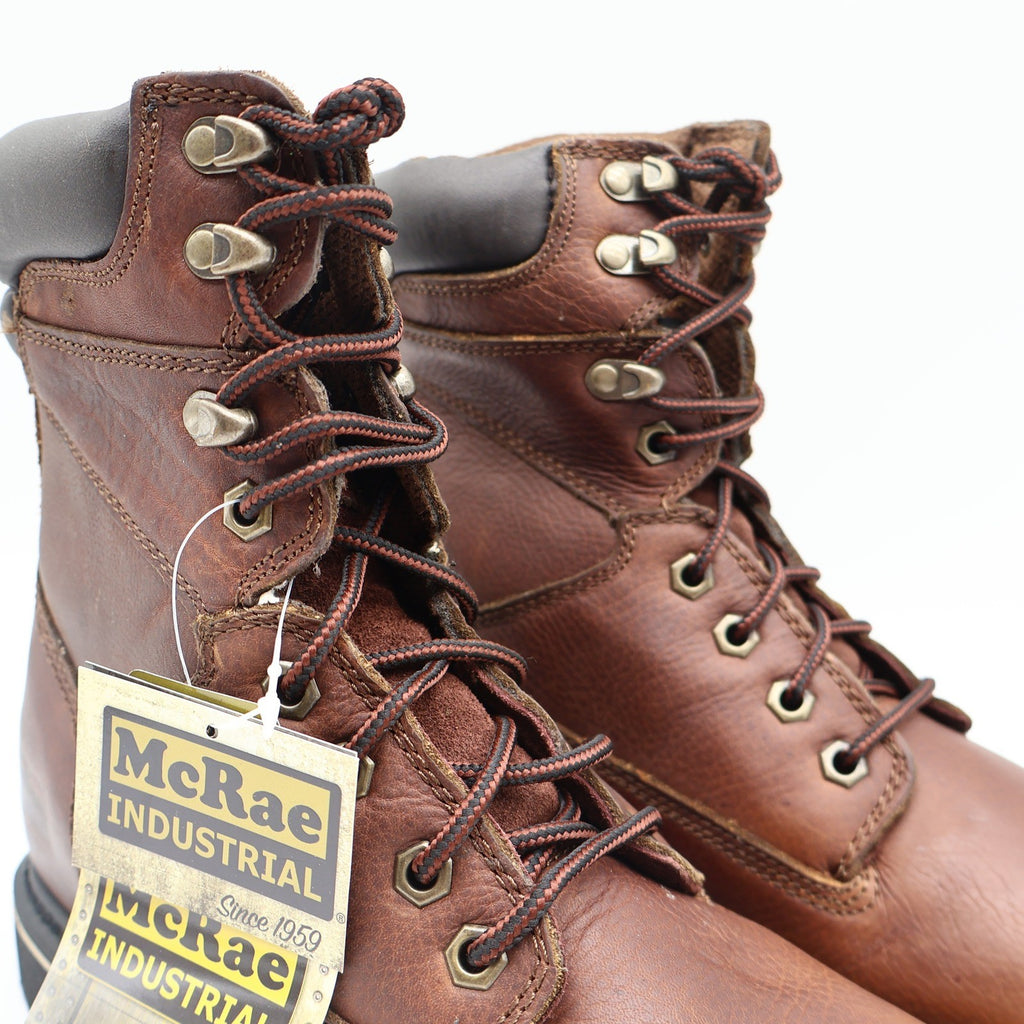 McRae Industrial Work Boots Mens 9 Brown Leather 8in Lace Up NST EH MR88122 - take2supply